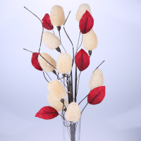 사이즈 50cm
천연재료(나무)로 꽃봉우리를 만들고 
가지는 와이어로 길이를 조절 할 수 있어요.